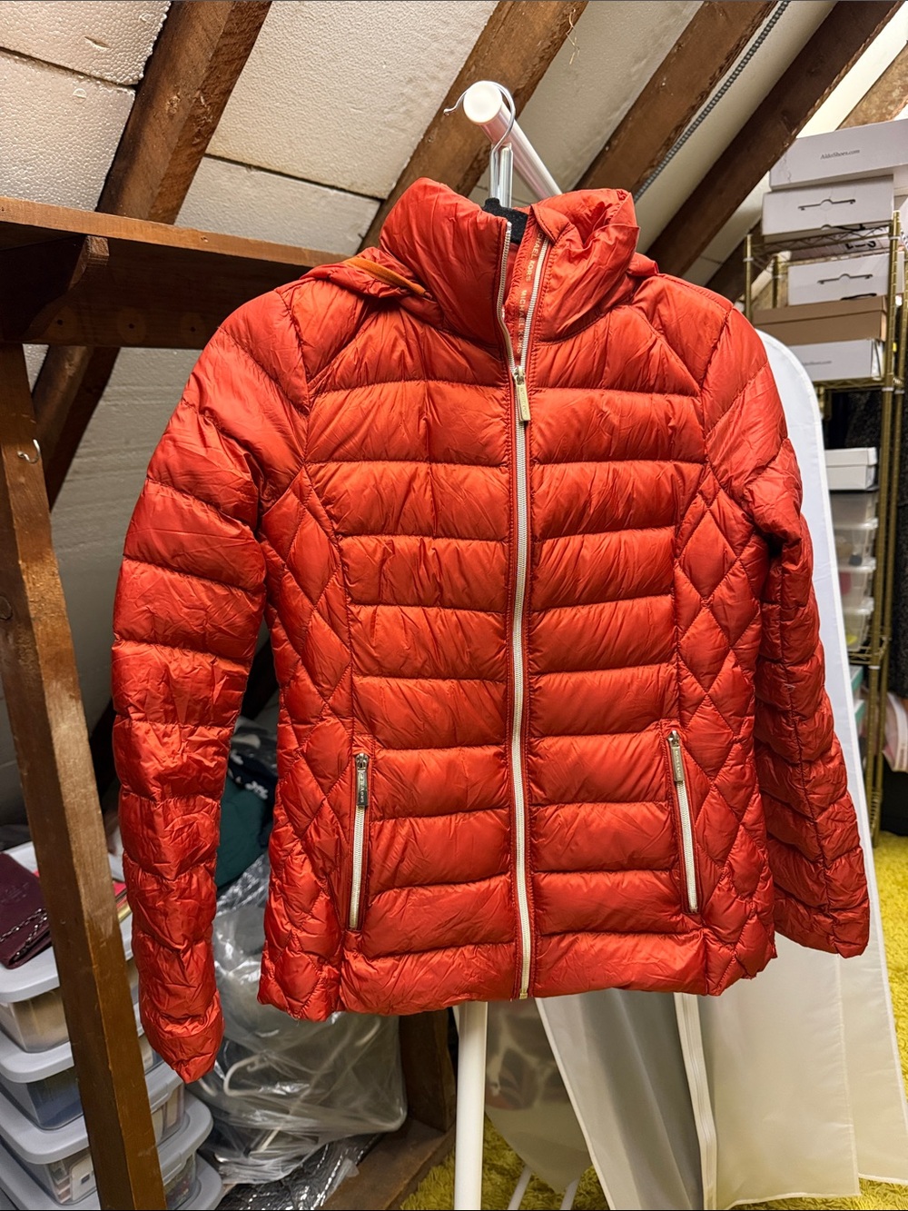 MICHAEL Michael Kors Orange Quilted Packable Puffer Jacket